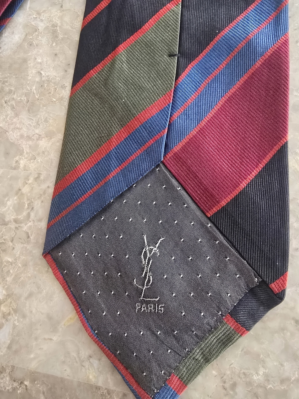 Mens YSL Striped Tie - Picture 4 of 4